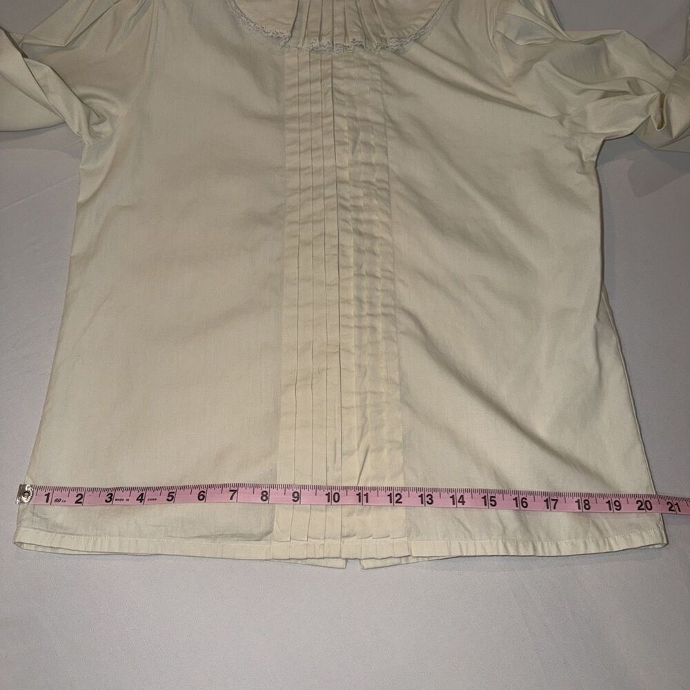 Vtg Herman Geist Victorian Blouse Ruffle Lace Cream Ivory Sz 10 Cosplay Academia - Picture 10 of 14
